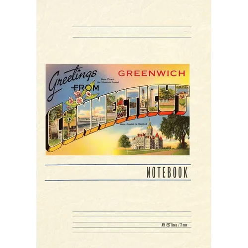 Vintage Lined Notebook Greetings from Greenwich - Paperback