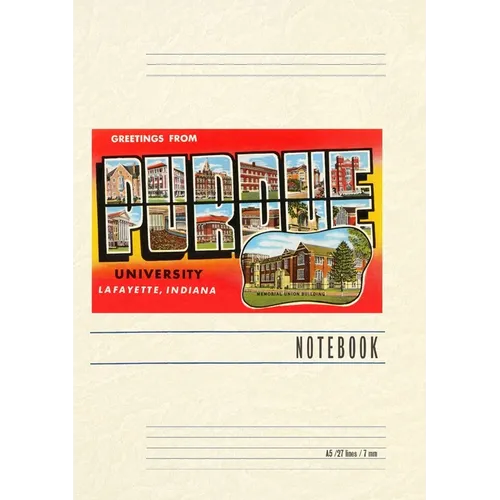 Vintage Lined Notebook Greetings from Purdue University