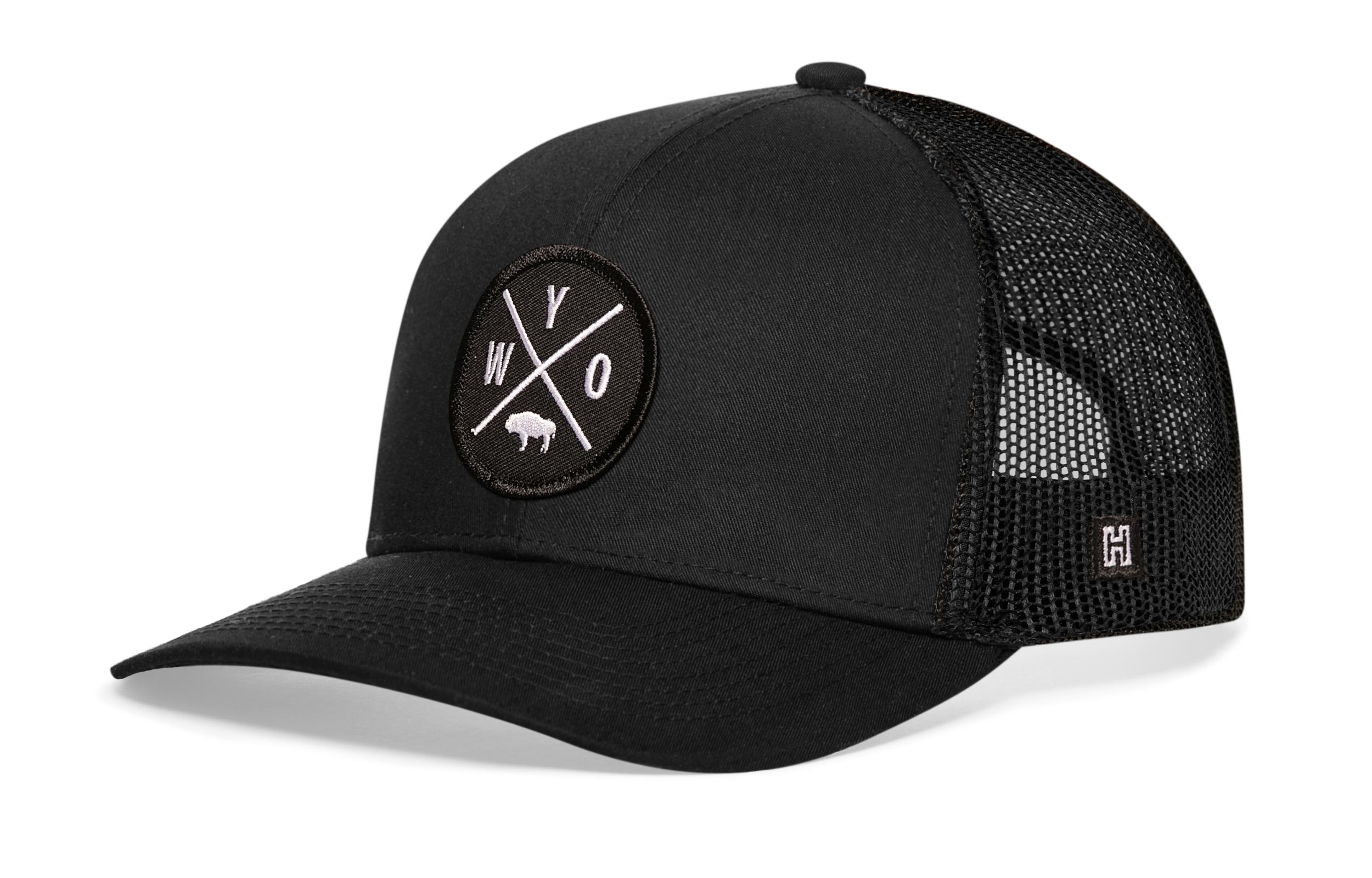 Wyoming Trucker Hat  |  Black WYO X Snapback