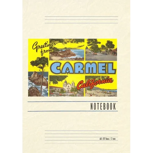 Vintage Lined Notebook Greetings from Carmel, California - Paperback