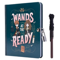 Harry Potter: Wands at the Ready Lock & Key Diary - Hardcover