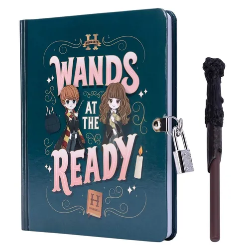 Harry Potter: Wands at the Ready Lock & Key Diary - Hardcover