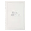 KJV Bible Thinline Large Print (Faux Leather, White) - Leather