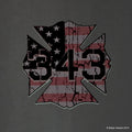 343 Distressed USA Flag Maltese Cross Decal