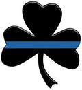 Thin Blue Line Irish Shamrock Decal- Perfect for laptops, yetti cups, cell phones and cars.