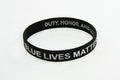 10 Pack  | Blue Lives Matter Duty Honor and Courage Thin Blue Line Wristbands