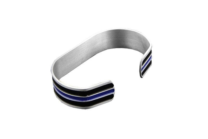 Back the Blue Thin Blue Line Metal Cuff Bracelet | 5 Pack