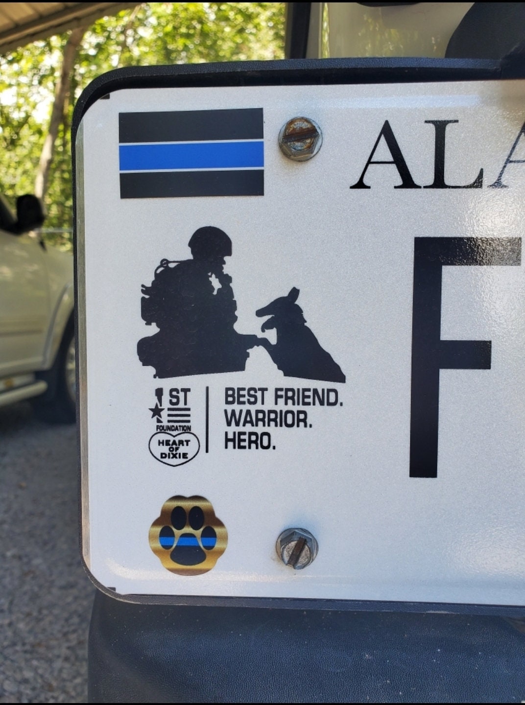 5 Pack of License Plate Decals | The Blue Thin Blue Line Tradional Black And Blue License Plate Decals