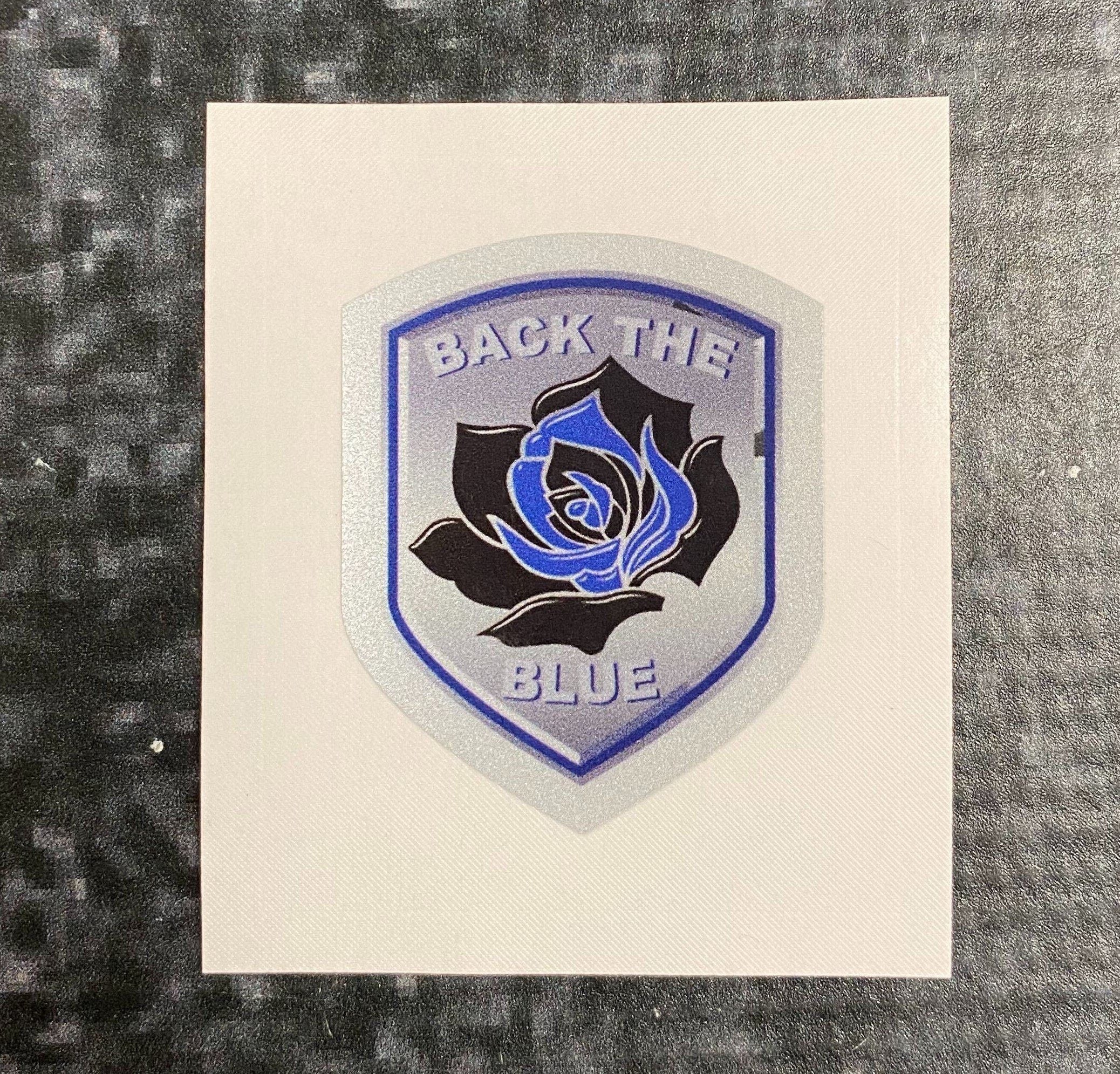 Back The Blue Rose Shield Decal