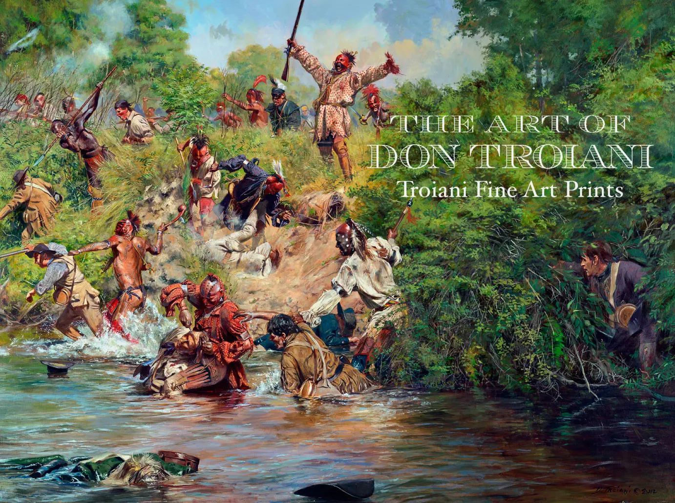 "Ensign Downing's Escape" - Battle Of Wyoming, July 3, 1778 - Canvas Giclee