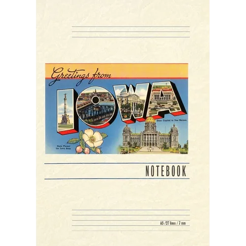 Vintage Lined Notebook Greetings from Iowa - Paperback