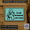 Intensive Care Bear Funny Nurse Medic Morale Patch, 2x3" | Made in USA | VELCRO® Brand Hook Backing