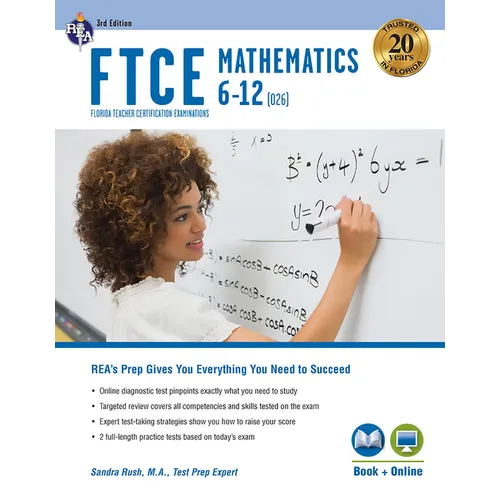 FTCE Mathematics 6-12 (026) 3rd Ed., Book + Online - Paperback