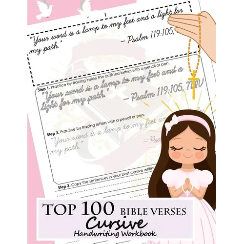 Top 100 Bible Verses Cursive Handwriting Workbook: Learning Cursive Handwriting Practice Sentences with Bible Verses to Memorize Are Powerful and Insp - Paperback