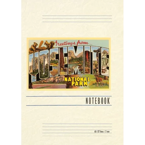 Vintage Lined Notebook Greetings from Yosemite National Park - Paperback