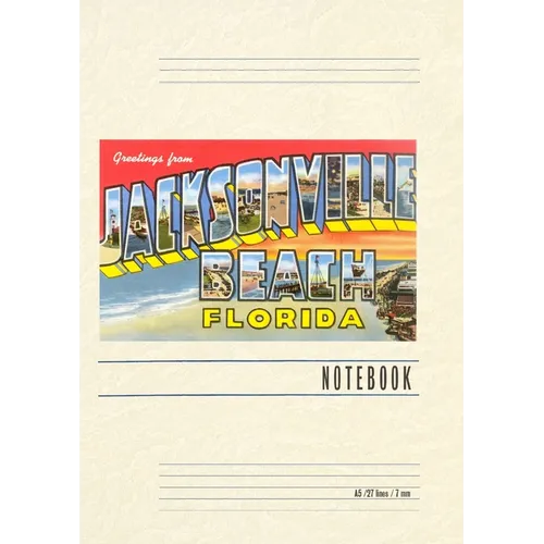 Vintage Lined Notebook Greetings from Jacksonville Beach, Florida - Paperback