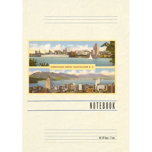 Vintage Lined Notebook Greetings from Victoria, BC, Canada - Paperback