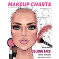 Makeup Charts - Face Charts for Makeup Artists: White Model - OBLONG face shape - Paperback