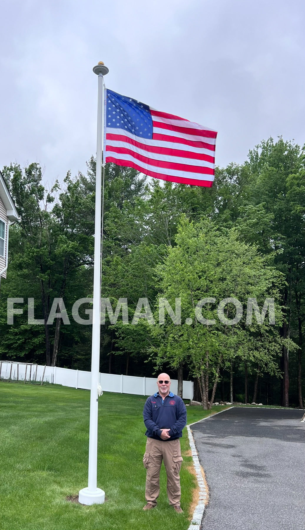 Double Row Solar Flagpole Top Light | 40 LED Automatic Flag Illumination