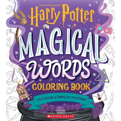 Magical Words Coloring Book: 24 Color & Frame Posters (Harry Potter) - Paperback