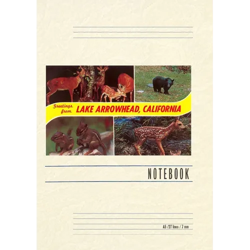 Vintage Lined Notebook Greetings from Lake Arrowhead, California - Paperback