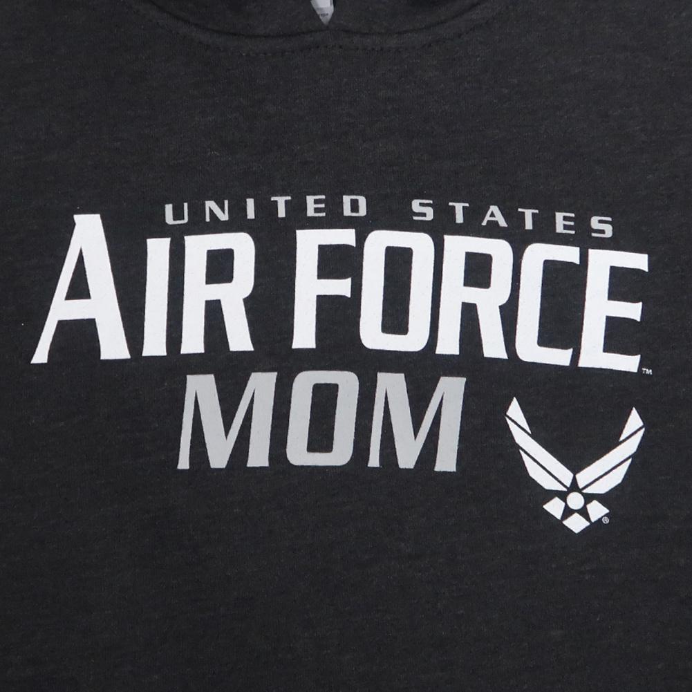 Ladies United States Air Force Mom Hood (Heather Black)