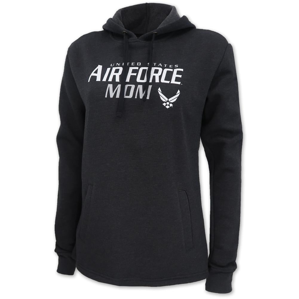Ladies United States Air Force Mom Hood (Heather Black)