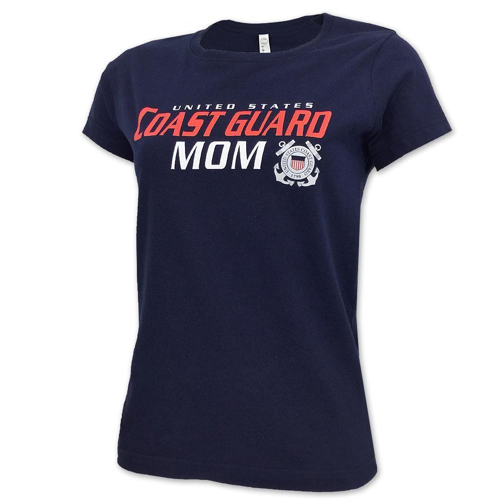 Ladies United States Coast Guard Mom T-Shirt (Navy)