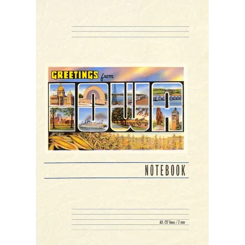 Vintage Lined Notebook Greetings from Iowa - Paperback