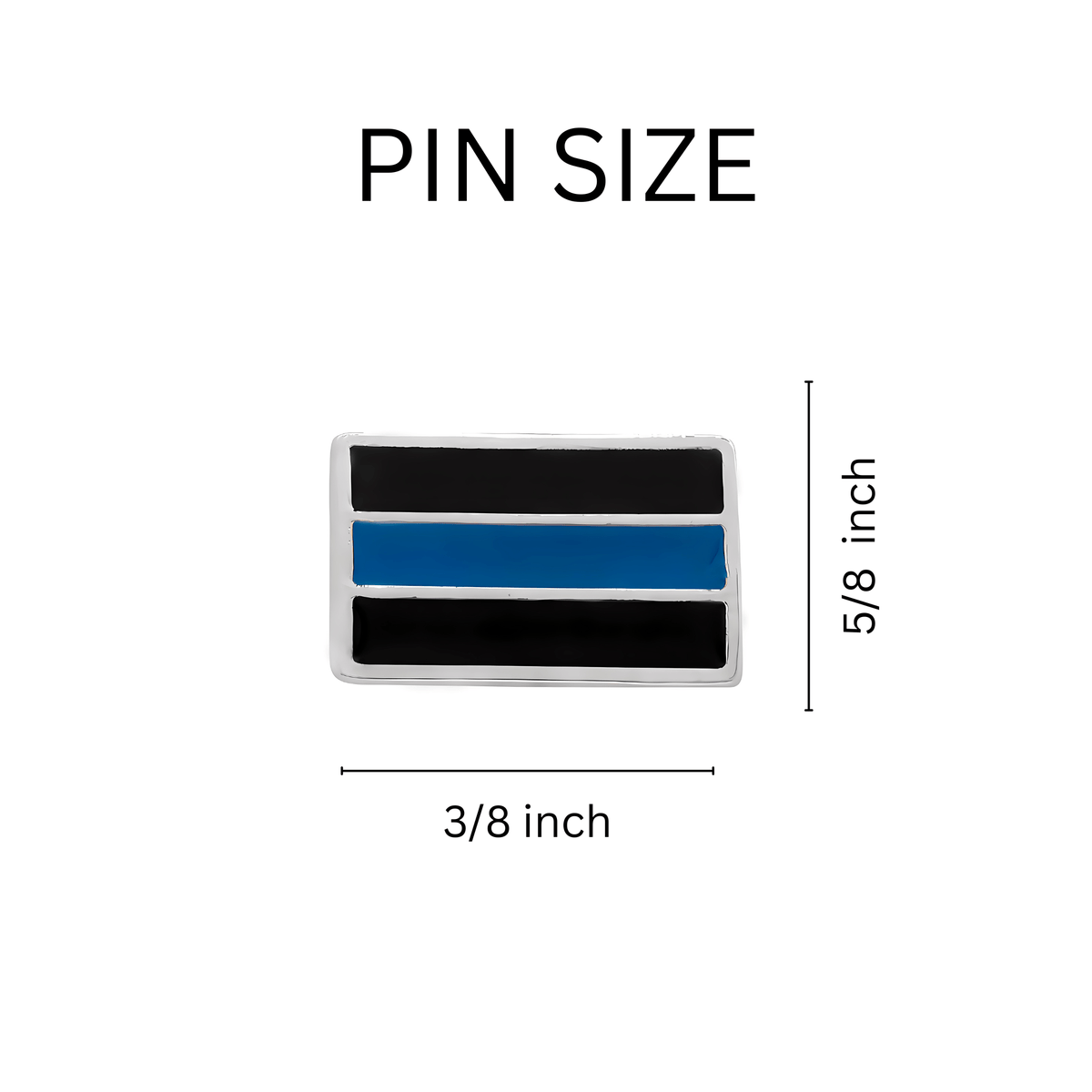 Law Enforcement Police Rectangle Blue Line Pins