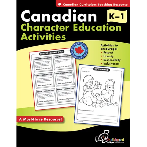 Canadian Character Education Activities Grades K-1 - Paperback