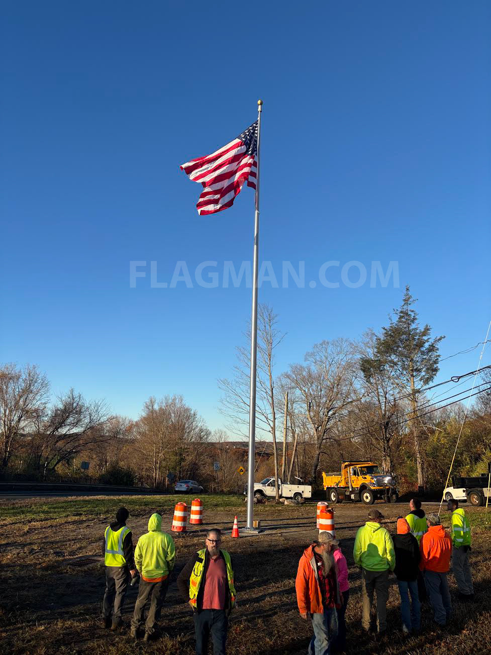 Aluminum Flagpole with Internal Cable Winch | Heavy-Duty, Made in USA, Lifetime Warranty