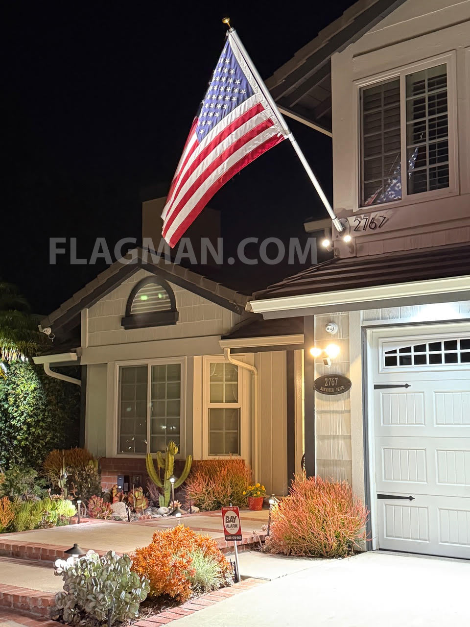 8' Non Tangle Outrigger Aluminum Flagpole Kit - Light Commercial Use