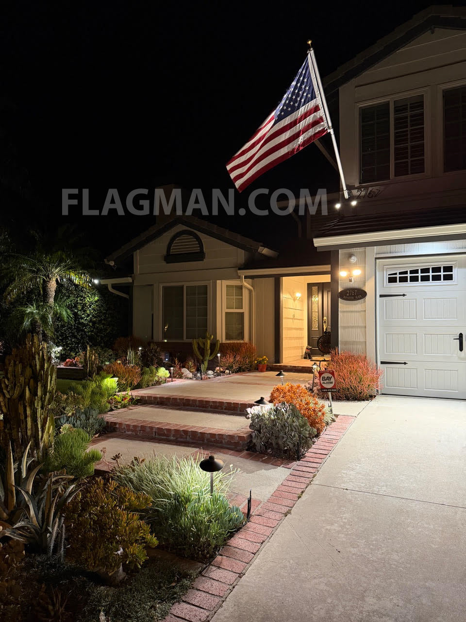 8' Non Tangle Outrigger Aluminum Flagpole Kit - Light Commercial Use