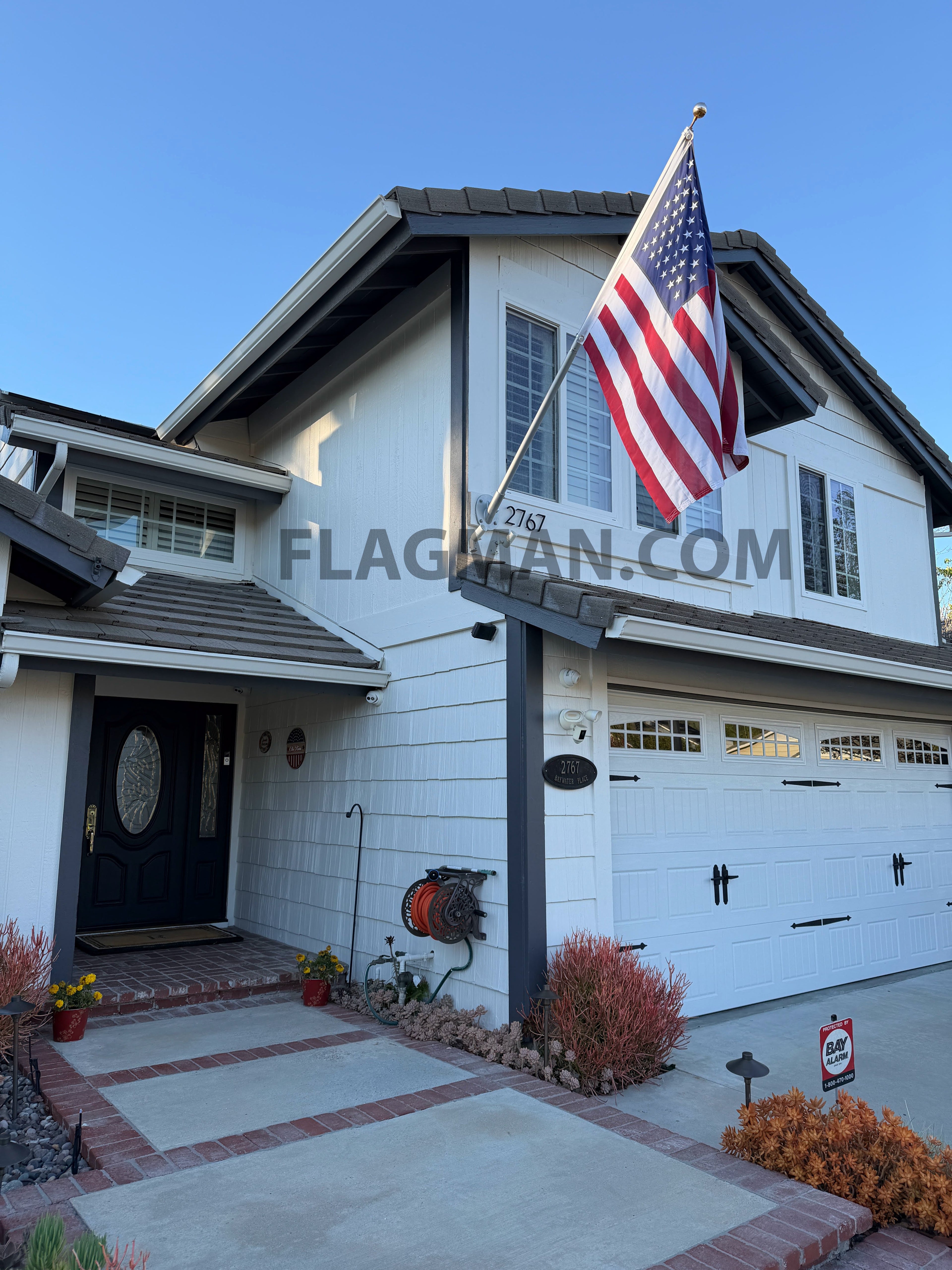 8' Non Tangle Outrigger Aluminum Flagpole Kit - Light Commercial Use