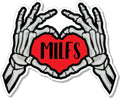 STICKER - Skeleton Heart Hands Love MILFS -  STICKER - 3"