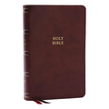 Nkjv, Single-Column Reference Bible, Verse-By-Verse, Brown Leathersoft, Red Letter, Comfort Print (Thumb Indexed) - Imitation Leather