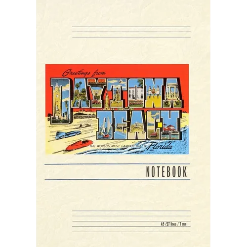 Vintage Lined Notebook Greetings from Daytona Beach, Florida - Paperback