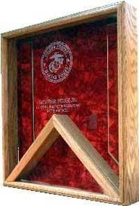 Navy Flag Display Case , flag shadow Box - Oak