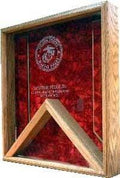 Fireman Flag and Medal Display case- Walnut