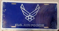 United States Air Force Metal Auto Tag License Plate, Blue with White Wings Design, 6x12 Inch