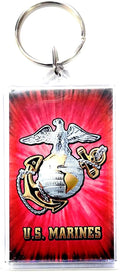 Marines 2x3 Acrylic Keychain w/1" Keyring Decal Logo Emblem United States US Military Marine Corp