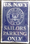 United States Navy Military Premium Metal Wall Parking Sign, 12x18 Inch, Blue Design, Great for Man Cave, Bed Room, Office, Home Decor