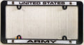 Army Black Plastic License Plate Frame Tag Cover United States Military
