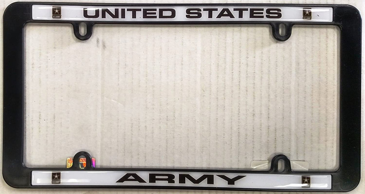 Army Black Plastic License Plate Frame Tag Cover United States Military
