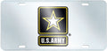 United States Army Premium Laser Cut Tag License Plate, Mirrored Acrylic Inlaid, 12x6 Inch
