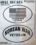 Korean War Veteran Korea 2-Piece White and Clear Euro Decal Sticker Set, 4x2.5 Inch Each, United States Military