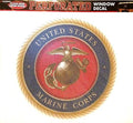 United States Marines Miltary 8 Inch Preforated Window Film Decal Sticker, One-Way Vision, Adhesive Backing