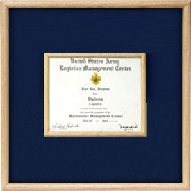 Air Force certificate in middle Display case.