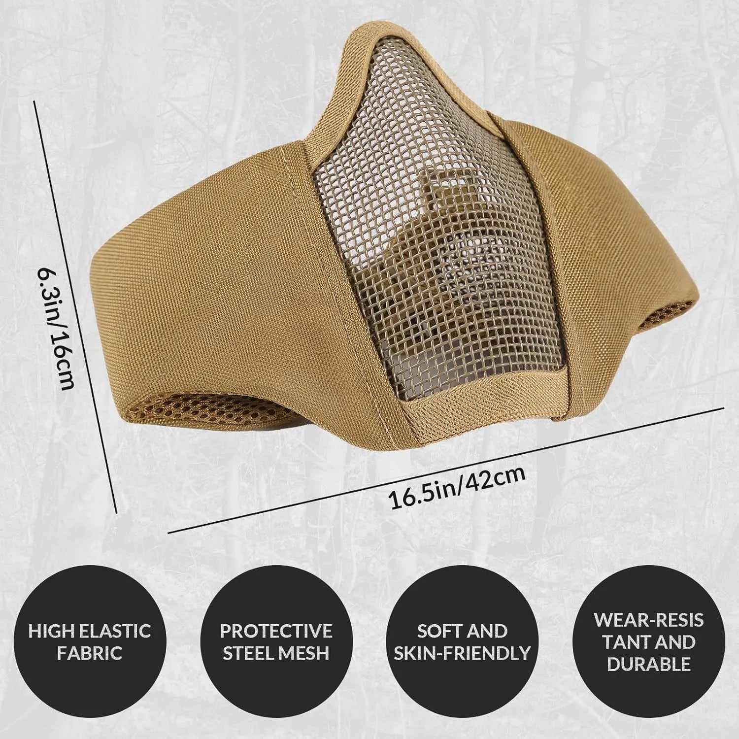 Votagoo Airsoft Mesh Mask Tactical Foldable Half Mesh Mask